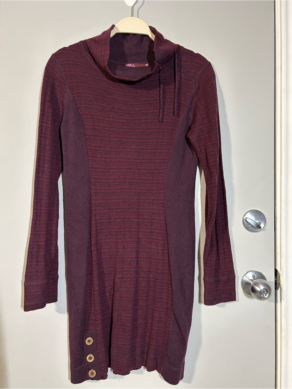 Prana Women's Kelland Burgundy Knit Tunic Sweater Dress size M